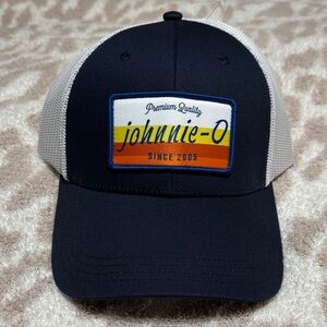 Johnnie-O Navy and White Trucker Hat
